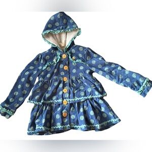Matilda Jane girls youth corduroy button down hooded coat size 8